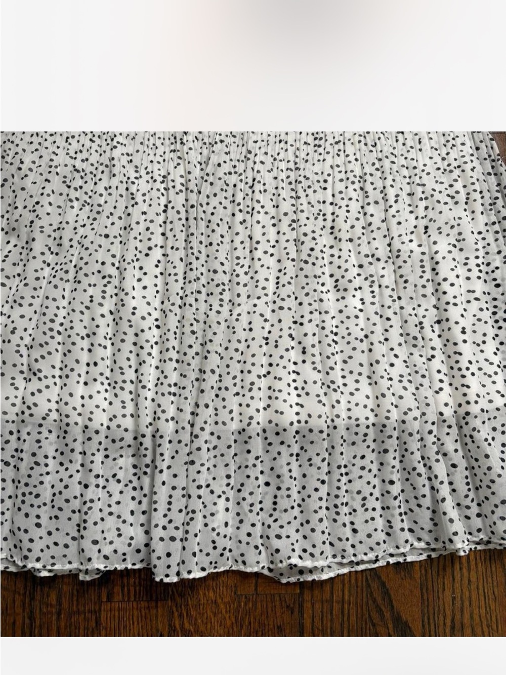 WD.NY White Maxi Skirt with Black polka dot Print - Picture 6 of 8